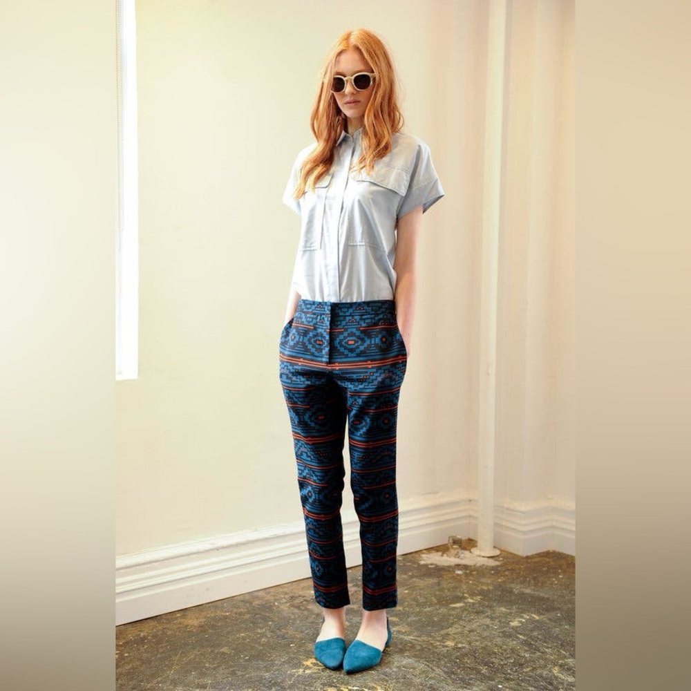 Jenni Kayne Aztec Geo Print Lightweight Silk Cotton Pants
